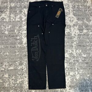 NWT Men’s Von Dutch Double Knee Black Cargo Pants